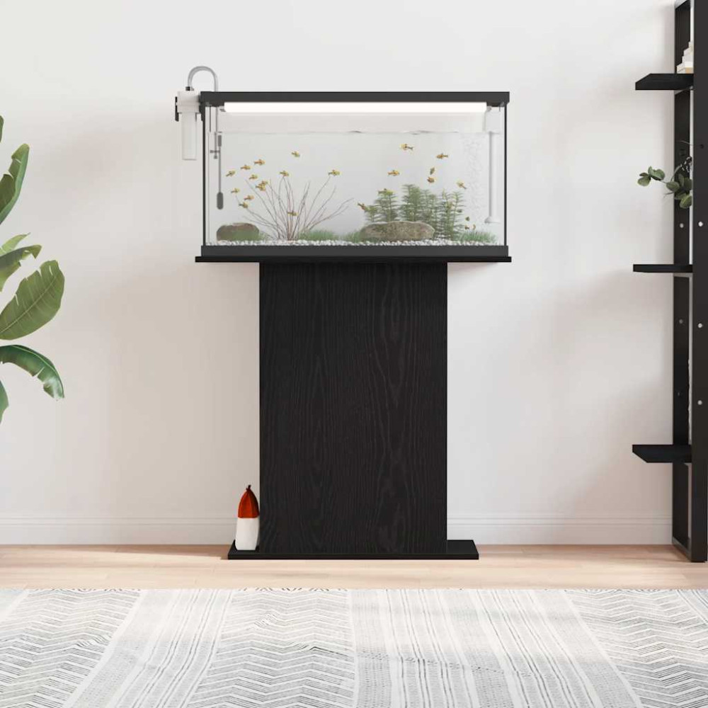 Produktbild för Akvariestativ svart ek 75x36x72,5 cm konstruerat trä