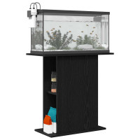 Produktbild för Akvariestativ svart ek 75x36x72,5 cm konstruerat trä