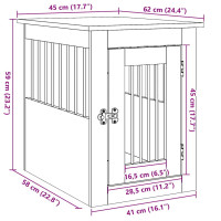 Produktbild för Hundbursmöbler svart ek 45x62x59 cm konstruerat trä