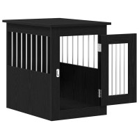 Produktbild för Hundbursmöbler svart ek 45x62x59 cm konstruerat trä