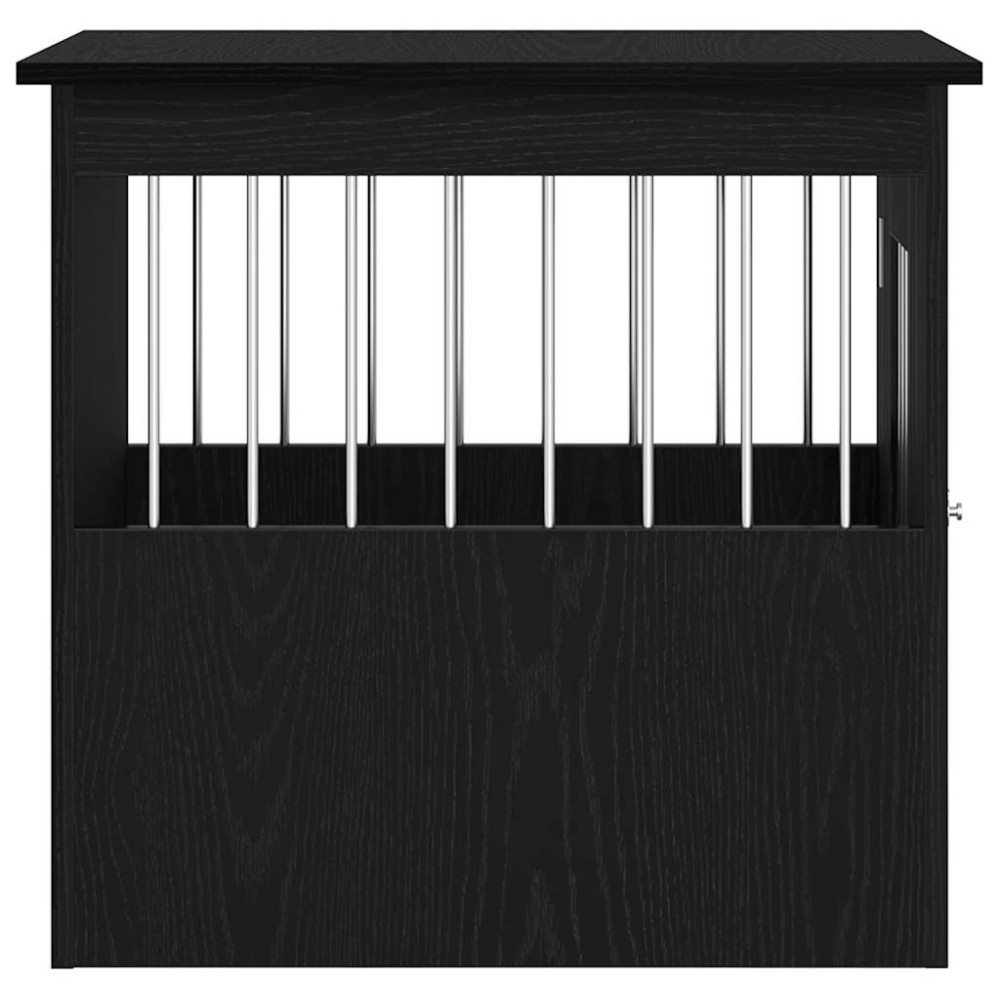 Produktbild för Hundbursmöbler svart ek 45x62x59 cm konstruerat trä
