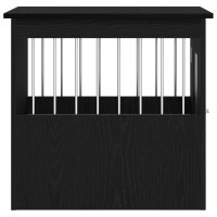 Produktbild för Hundbursmöbler svart ek 45x62x59 cm konstruerat trä