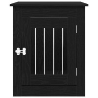 Produktbild för Hundbursmöbler svart ek 55x75x65 cm konstruerat trä