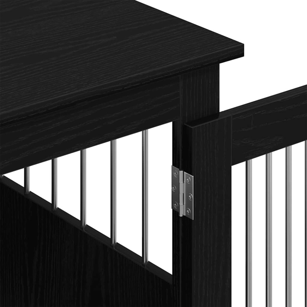 Produktbild för Hundbursmöbler svart ek 55x75x65 cm konstruerat trä