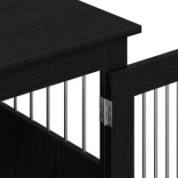 Produktbild för Hundbursmöbler svart ek 55x75x65 cm konstruerat trä