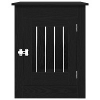Produktbild för Hundbursmöbler svart ek 55x80x68 cm konstruerat trä