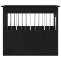 Produktbild för Hundbursmöbler svart ek 55x80x68 cm konstruerat trä
