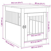 Produktbild för Hundbursmöbler svart ek 64,5x80x71 cm konstruerat trä