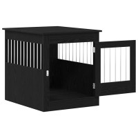 Produktbild för Hundbursmöbler svart ek 64,5x80x71 cm konstruerat trä