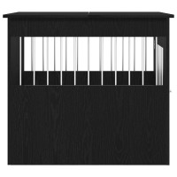 Produktbild för Hundbursmöbler svart ek 64,5x80x71 cm konstruerat trä
