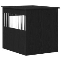 Produktbild för Hundbursmöbler svart ek 64,5x80x71 cm konstruerat trä