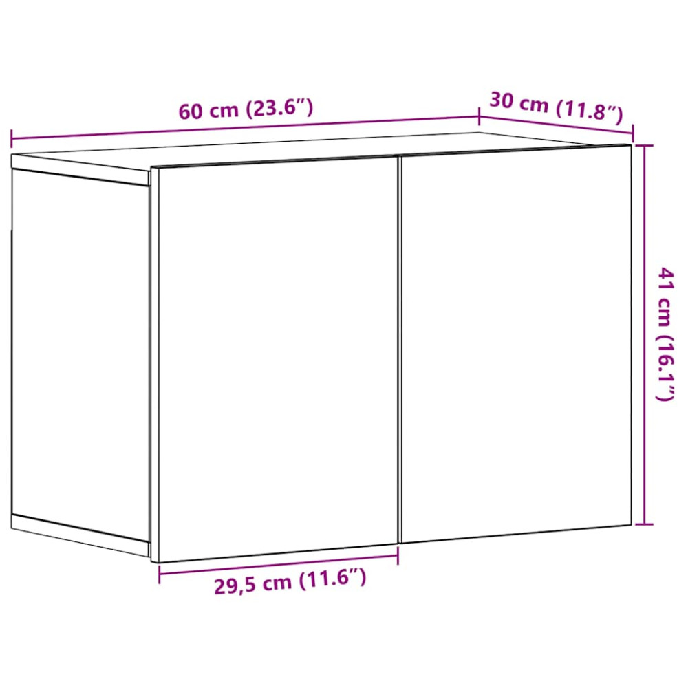 Produktbild för TV-skåp svart ek 60x30x41 cm konstruerat trä