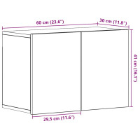 Produktbild för TV-skåp svart ek 60x30x41 cm konstruerat trä