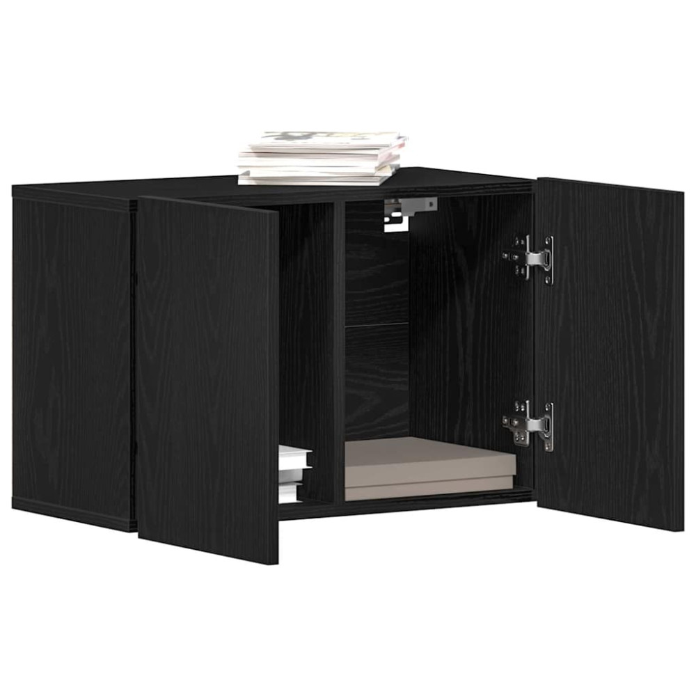 Produktbild för TV-skåp svart ek 60x30x41 cm konstruerat trä