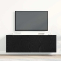 Produktbild för TV-skåp 2 st svart ek 120x30x41 cm parkett