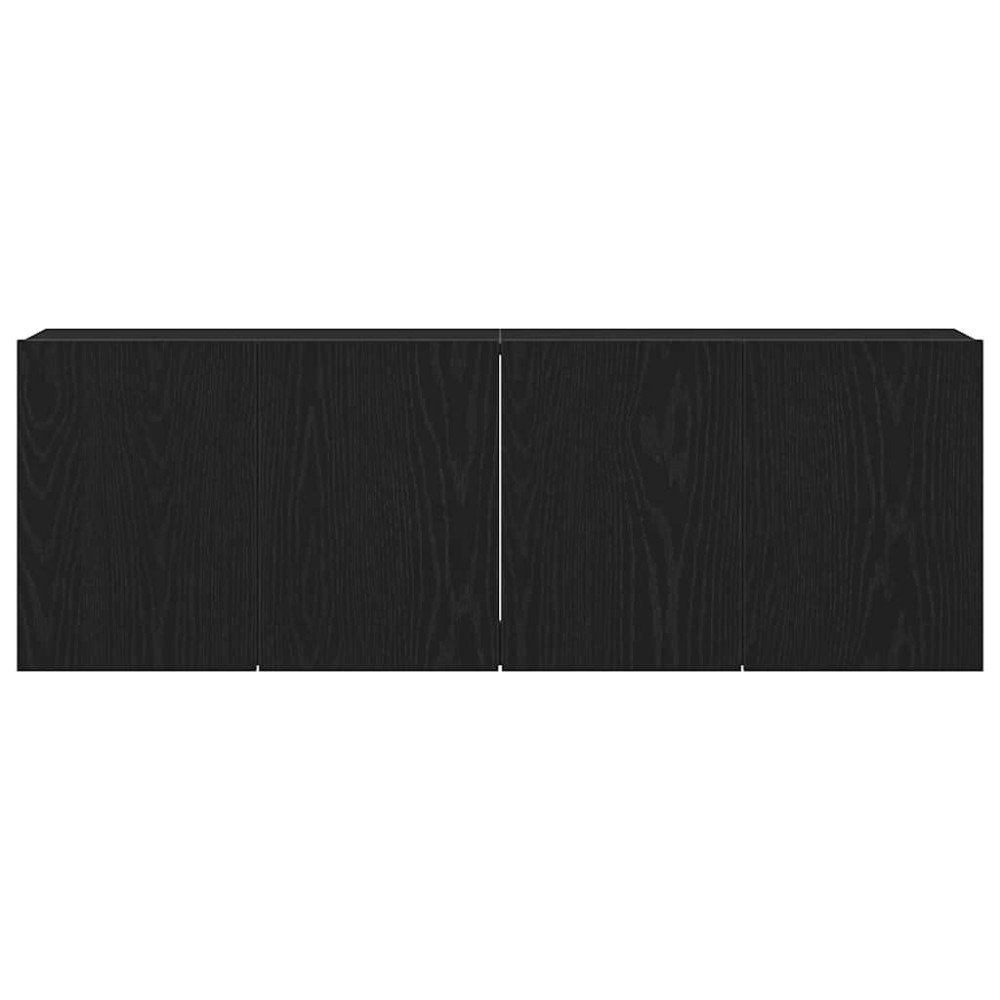 Produktbild för TV-skåp 2 st svart ek 120x30x41 cm parkett