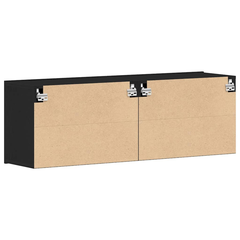 Produktbild för TV-skåp 2 st svart ek 120x30x41 cm parkett