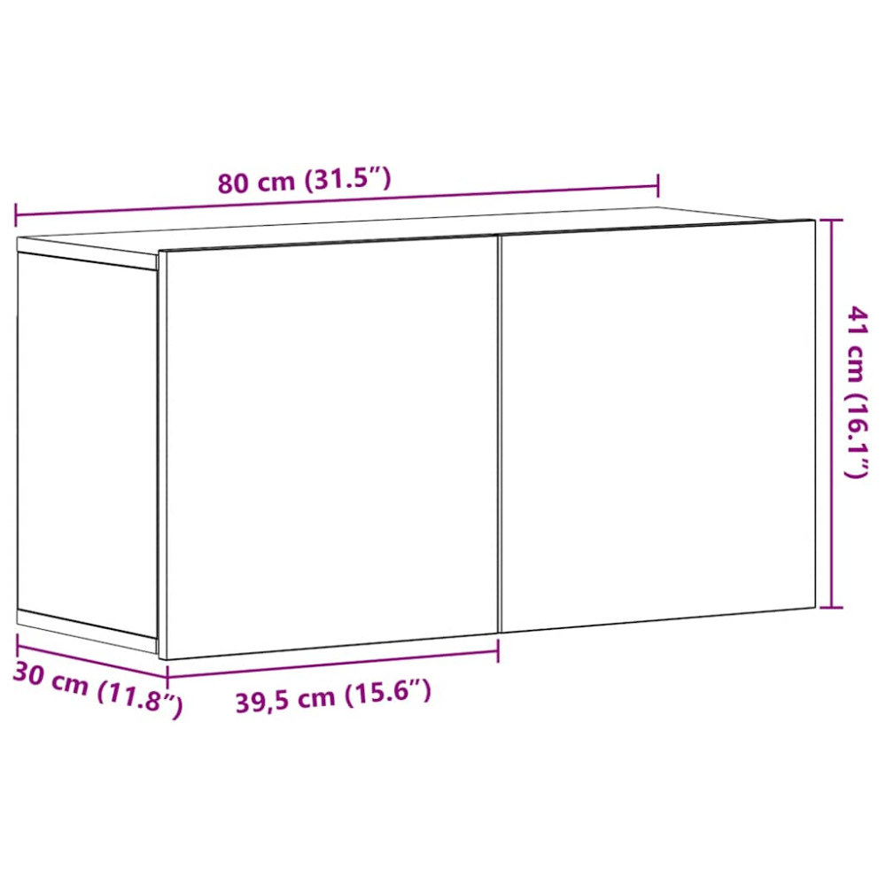 Produktbild för TV-skåp svart ek 80x30x41 cm konstruerat trä