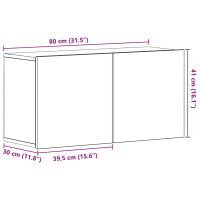 Produktbild för TV-skåp svart ek 80x30x41 cm konstruerat trä