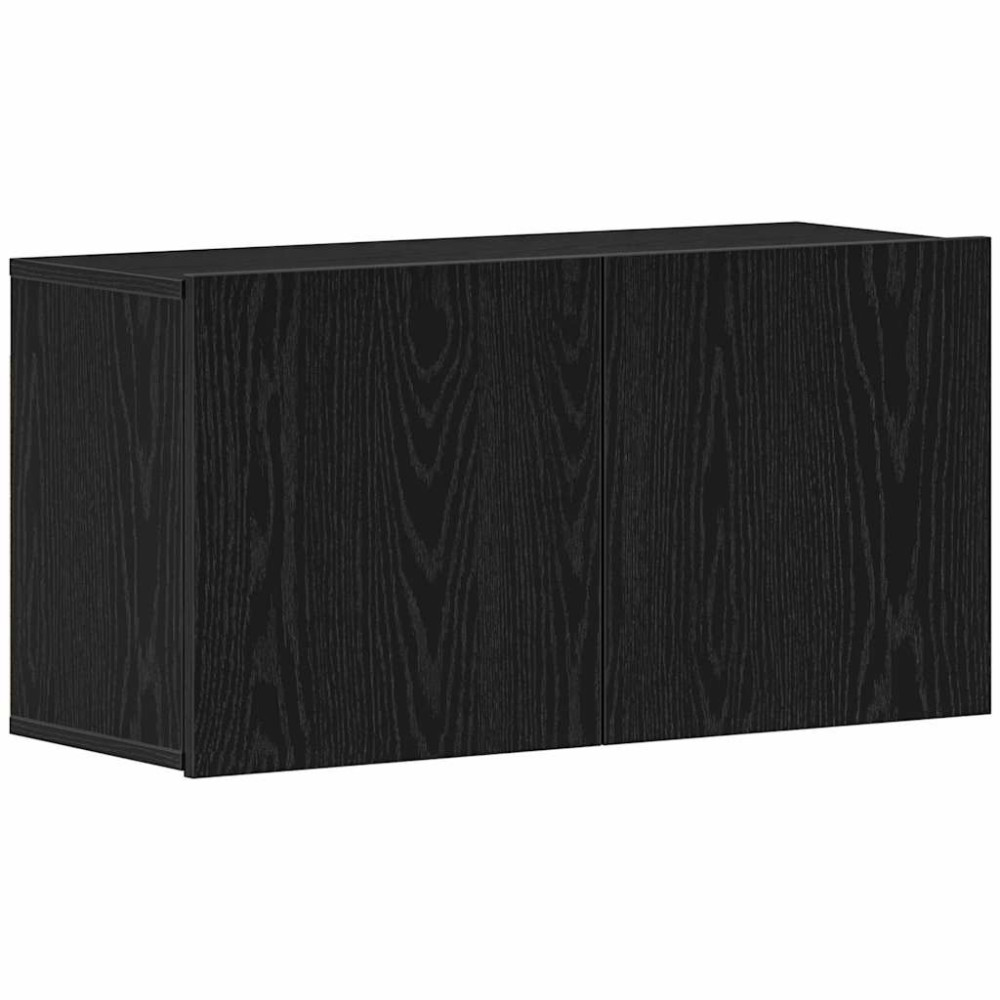 Produktbild för TV-skåp svart ek 80x30x41 cm konstruerat trä