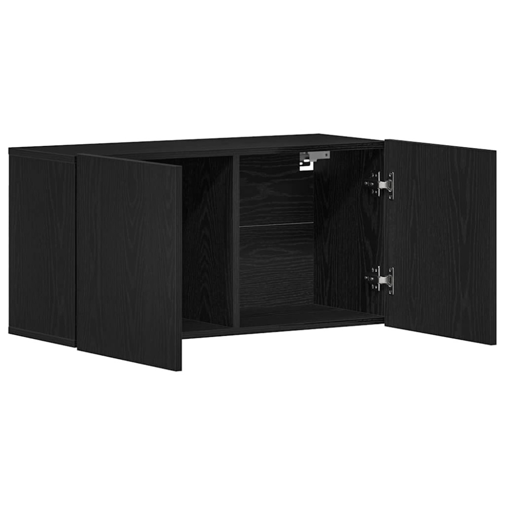 Produktbild för TV-skåp svart ek 80x30x41 cm konstruerat trä