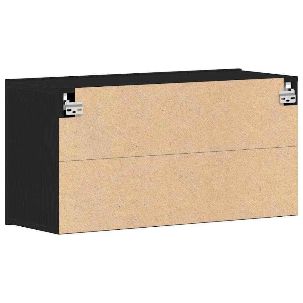 Produktbild för TV-skåp svart ek 80x30x41 cm konstruerat trä