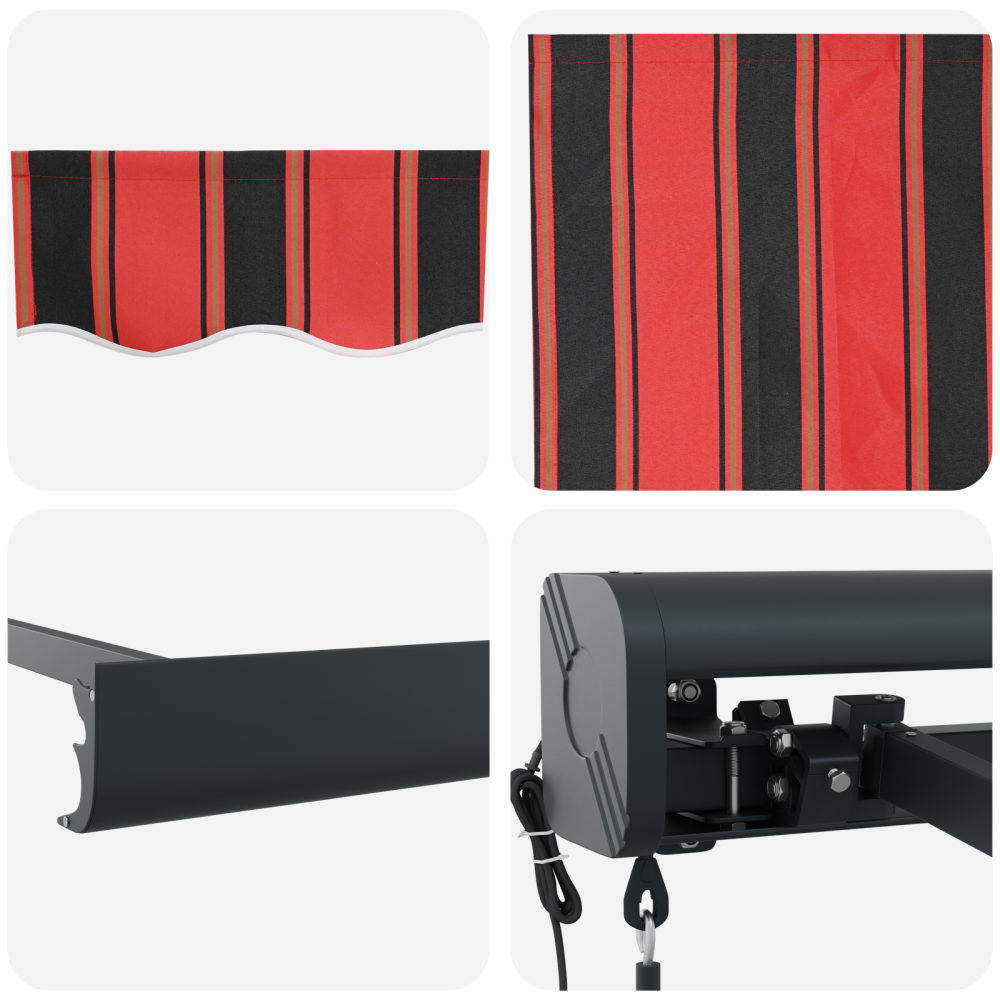 Produktbild för Utdragbar markis Orange och Brunt 300 x 250 x 165 cm