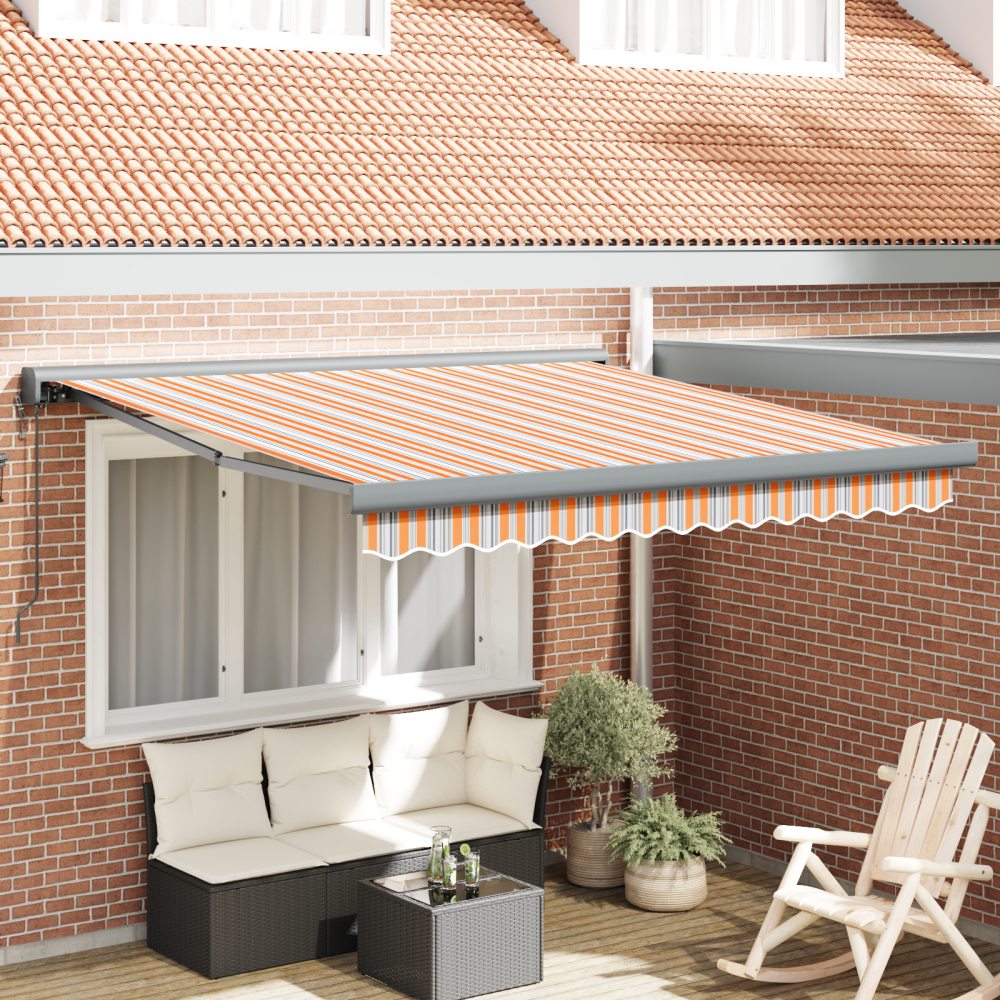 Produktbild för Utdragbar markis Flerfärgsdesign 300 x 250 x 165 cm