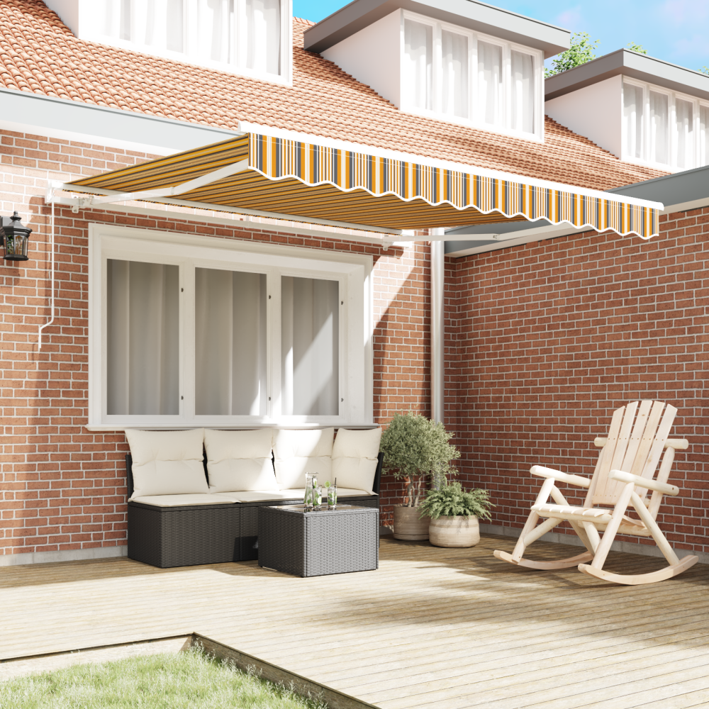 Produktbild för Utdragbar markis Flerfärgsdesign 300 x 250 x 165 cm