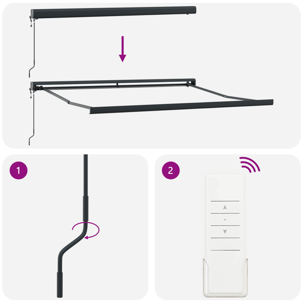Produktbild för Utdragbar markis Flerfärgsdesign 300 x 250 x 165 cm