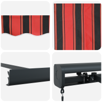 Produktbild för Utdragbar markis Röd och Svart 350 x 250 cm