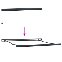 Produktbild för Utdragbar markis Röd och Svart 350 x 250 cm