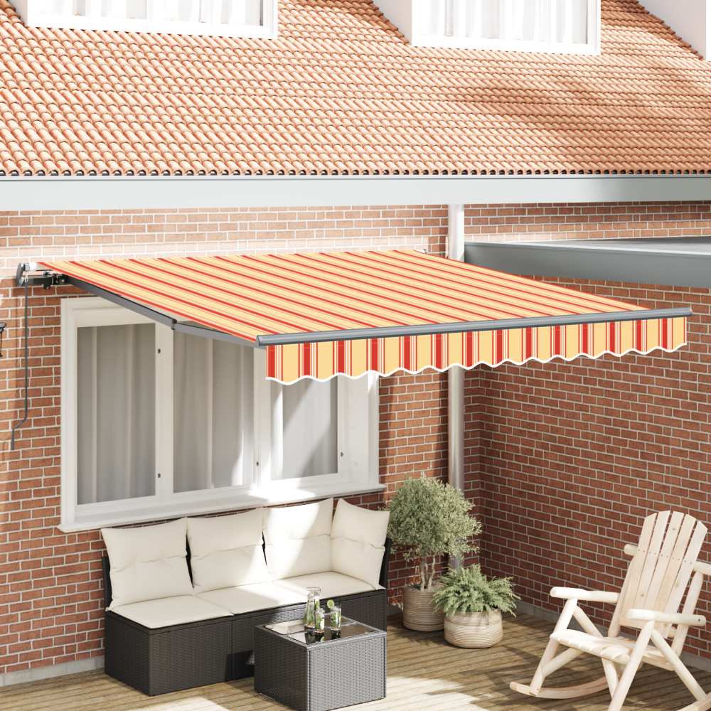 Produktbild för Utdragbar markis Gul och Orange 350 x 250 cm