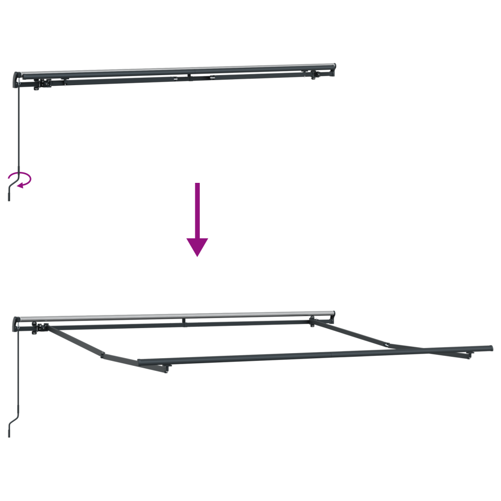 Produktbild för Utdragbar markis Röd och Vit 350 x 250 cm