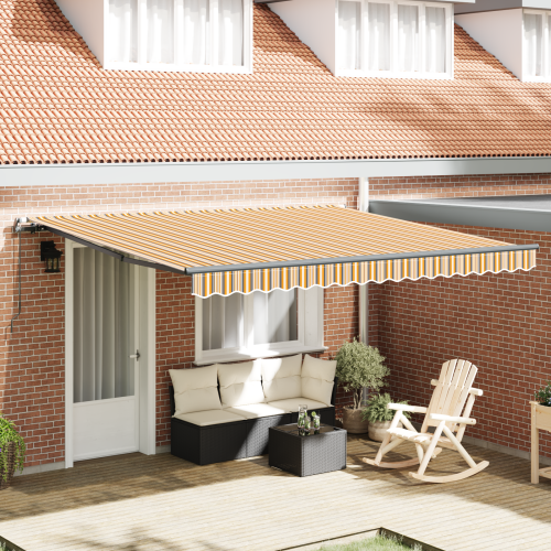 vidaXL Utdragbar markis Flerfärgsdesign 400 × 300 cm