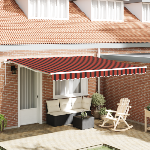 vidaXL Utdragbar markis Orange 400 × 350 cm Polyester och aluminium