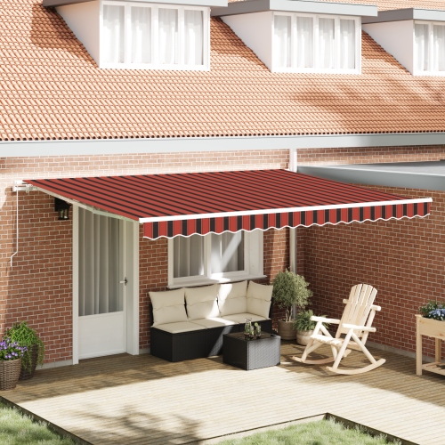vidaXL Utdragbar markis Orange och Brunt 450 x 300 x 165 cm