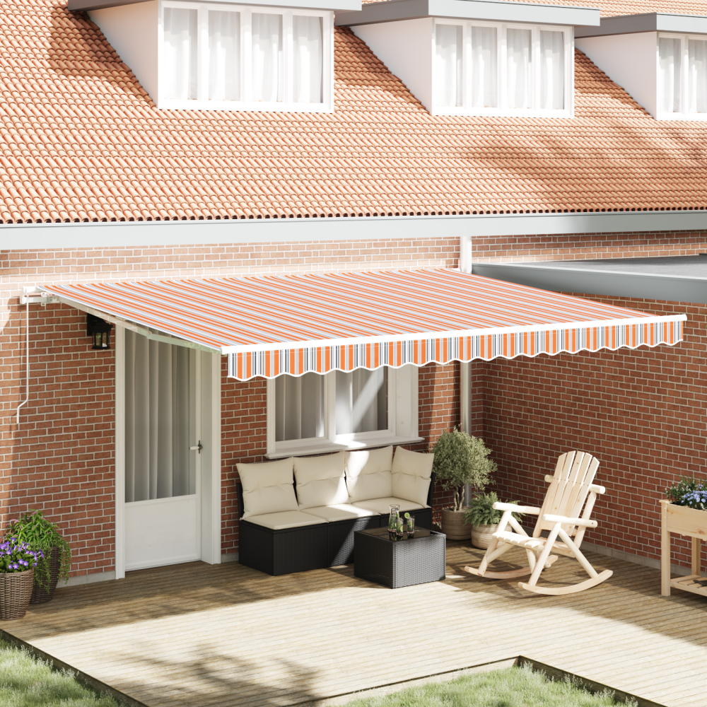 Produktbild för Utdragbar markis Flerfärgsdesign 450 × 300 cm