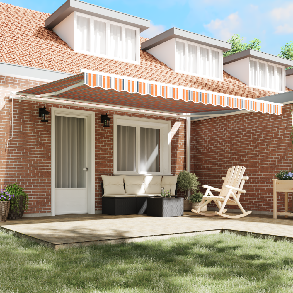 Produktbild för Utdragbar markis Flerfärgsdesign 450 × 300 cm