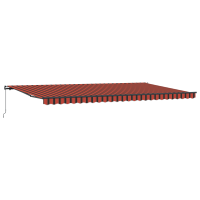 Produktbild för Utdragbar markis orange och brun 600 × 350 cm