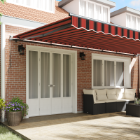 Produktbild för Utdragbar markis orange och brun 600 × 350 cm