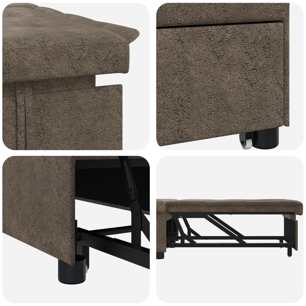 Produktbild för Soffsäng Armégrön 194 x 67 x 82 cm Huahua Tyg