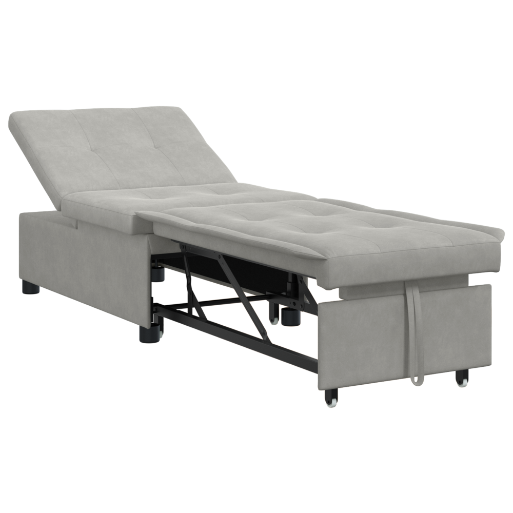 Produktbild för Pull Out Sofa Bed Ljusgrå 194 x 67 x 82 cm Mikrofiber
