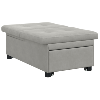 Produktbild för Pull Out Sofa Bed Ljusgrå 194 x 67 x 82 cm Mikrofiber