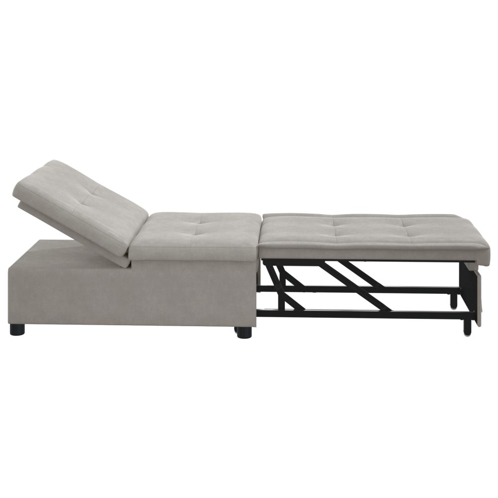 Produktbild för Pull Out Sofa Bed Ljusgrå 194 x 67 x 82 cm Mikrofiber