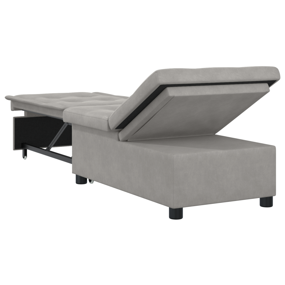 Produktbild för Pull Out Sofa Bed Ljusgrå 194 x 67 x 82 cm Mikrofiber