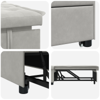 Produktbild för Pull Out Sofa Bed Ljusgrå 194 x 67 x 82 cm Mikrofiber
