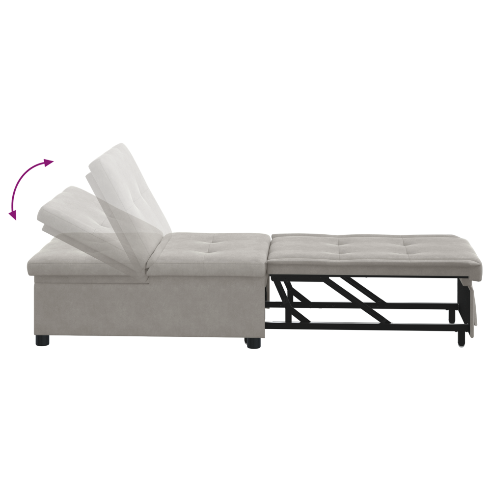 Produktbild för Pull Out Sofa Bed Ljusgrå 194 x 67 x 82 cm Mikrofiber