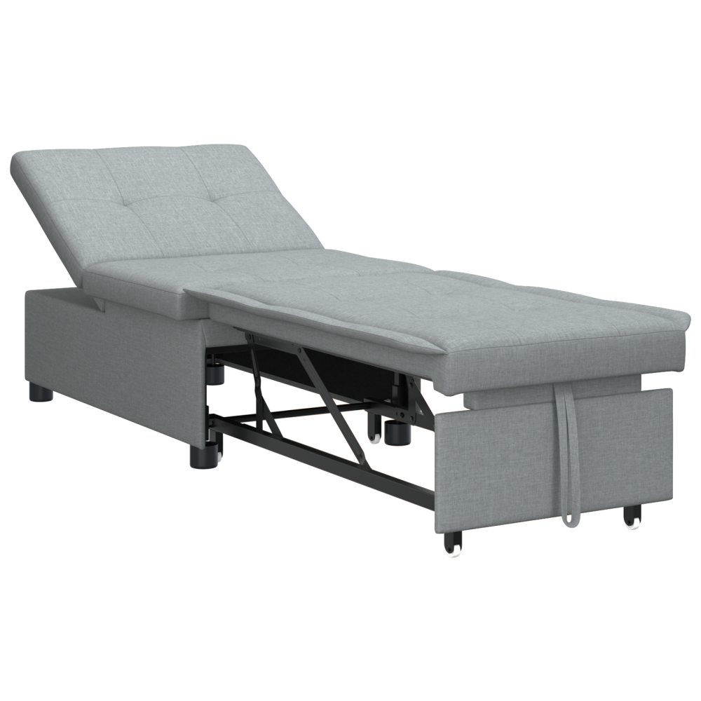Produktbild för Pull Out Sofa Bed Ljusgrå 194 x 50 x 82 cm tyg