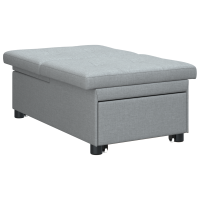 Produktbild för Pull Out Sofa Bed Ljusgrå 194 x 50 x 82 cm tyg